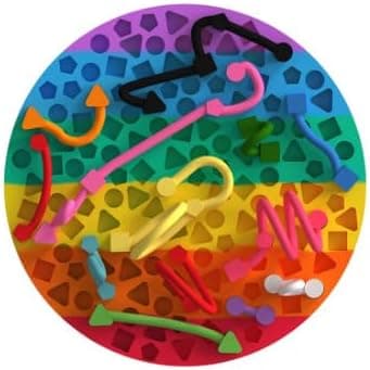 Sensorisk aktivitetsbræt, beroligende fidget-bræt i silikone til børn og voksne, sensorisk legetøj til finmotorik, flere former Rainbow-round(1 Set)