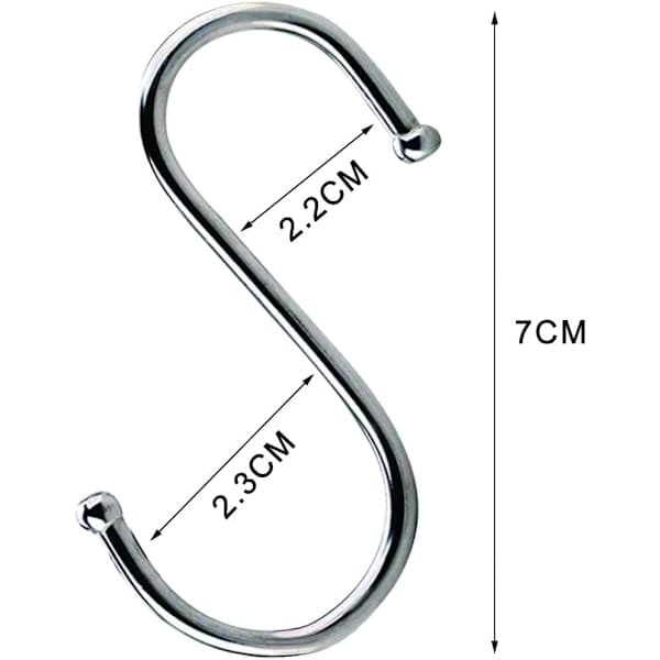 10 st S-krokar mångsidiga krokar liten storlek 7 cm
