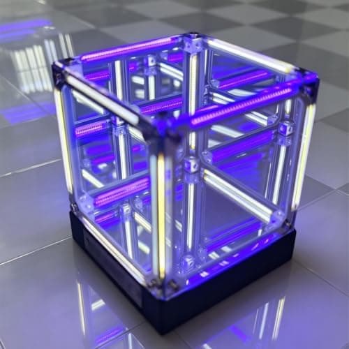 Teseracto Cubo, Cubo 4d Cube, Cubo Effect 4d, Cubo Effect Infinito 4d Med LED-lys, 3D LED 360 Hologram Kugle, Uendelig Dimensionslampe, Uendelig #C