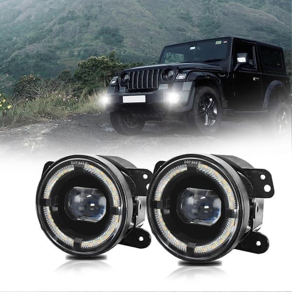 200W LED-tåkelys 4 tommer 20000LM vanntette terrenglys kompatible med Jeep Wrangler-støtfanger