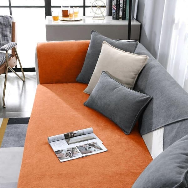 Sofaovertrekk i chenille, universelt enkelt stoffsofaovertrekk for alle årstider, sklisikkert setepute, lett luksus sofaovertrekk, håndkle