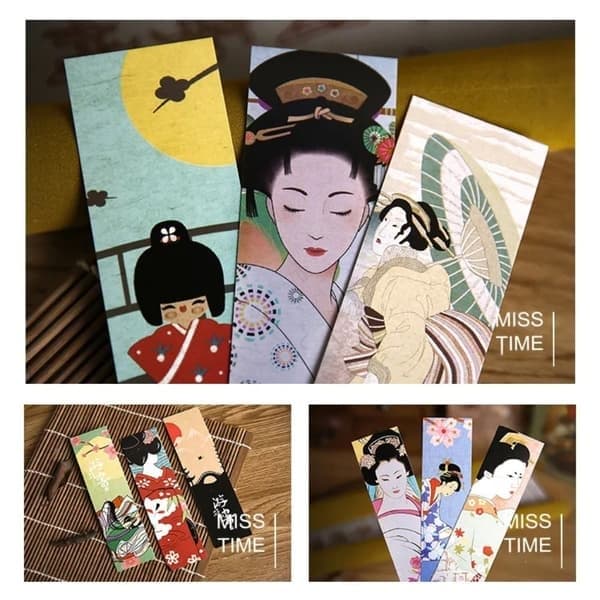 30 ark/förpackning pappersbokmärken japansk stil retro