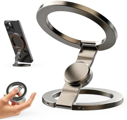 Magnetisk telefonholder Fidget Spinner, 360° flip, aluminium (sort) Black