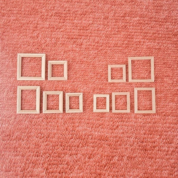 4 stk. treramme modell 3X3X0.4CM7 7 3x3x0.4cm7 7 3x3x0.4cm7