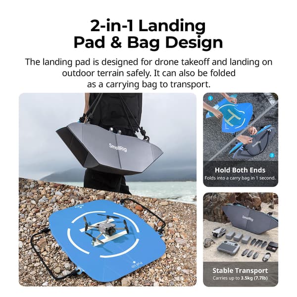 SMALLRIG Sammenleggbar landingsplattform for DJI-droner, hurtigfoldbar landingsplattform