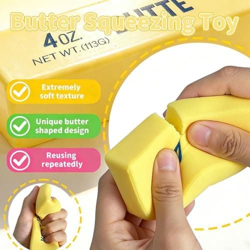 Långsamt stigande Squishy, Taba Squishy, Stressbollar, Partyfavoritpresent (Smörsticka-2st)-0519 (Gul-2st) Yellow-2pcs
