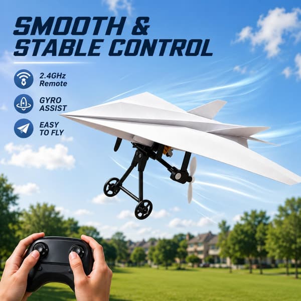 Uppgraderat DIY RC Pappersflygplanskit med Gyrostabilisator & Träningsflygplan (#1) #1