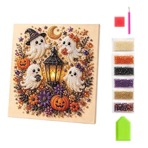 Perle Diamant Kunstsæt til Voksne, Halloween Spøgelse Diamantmaleri Sæt DIY Kits -05