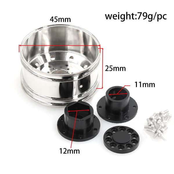 1/14 RC Viktad Metall Framfälg för Tamiya Traktor Lastbil | Motviktsfälg uppgradering, traktor lastbil byggen, C-typ metallnav, Front Wheel 1PCS