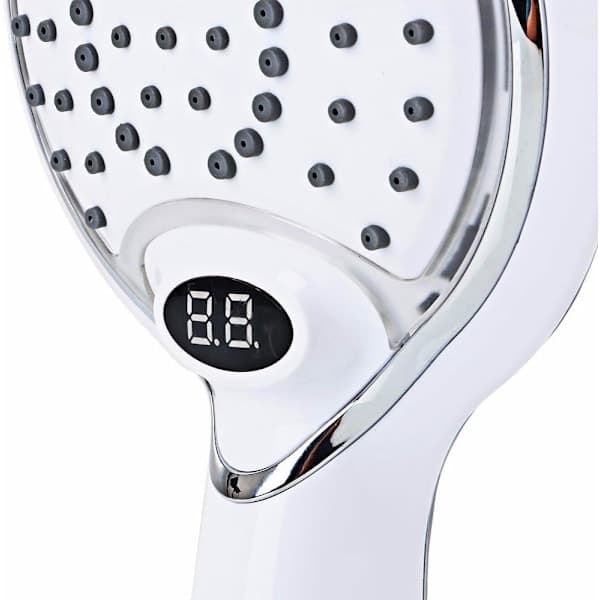 LED duschhuvud med temperatursensor, digital display, 3 färger, vattenkraft