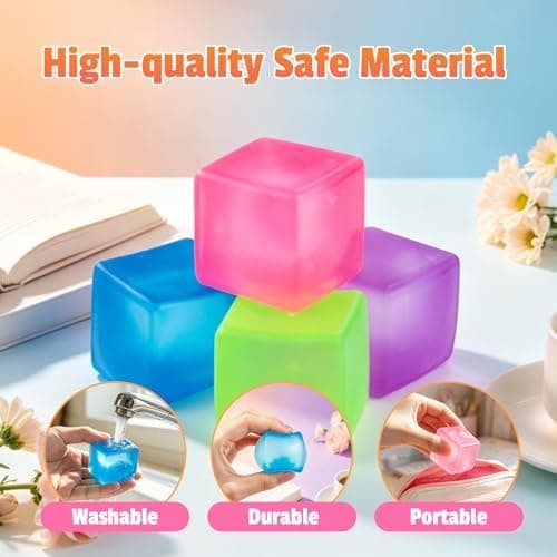 4-pack Squishy-kuber, Ice Cube Squishy Långsamt stigande stresskuber, Sensorisk fidgetleksak för ångestlindring, Stressbollar och Squishy-kuber för 4pc