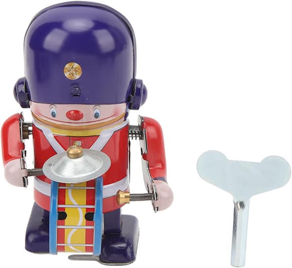 Blikoptræks trommelegetøj, charmerende vintage design, perfekt til børn og voksne, samlerfigur på 96g