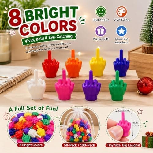 Mini keskisormet värikkäät pikkukädet (100 kpl) 100 Pcs