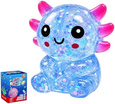Glitter Axolotl Squishy Legetøj, Squishy Legetøj, Langsomt Stigende Squishy (Blå) Blue