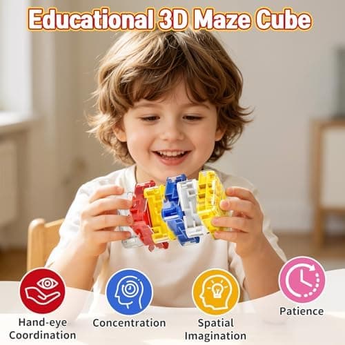 2-i-1 Fidget Spinner Labyrint Terning 3D Puslespil Hjernevridere 6 Niveauer 6 Level