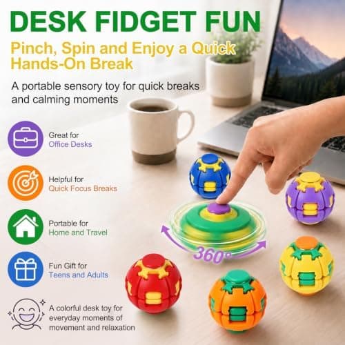 Press to Spin Fidget Spinner HelixCore Spin Stressboll Sensoriska Fidgetleksaker Green