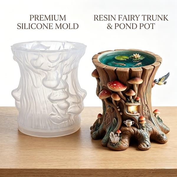 Svampetræstub Silikoneform til Epoxyharpiksstøbning Håndværk Tree Resin Mold