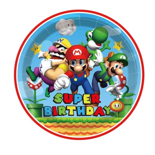 Mario-tema festdekorasjon rekvisitter engangstallerkener servietter duksett