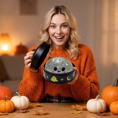 Halloween Spooky Ghost Dumpling Squishies Legetøj, Dumplings Stressbolde til Voksne Fidget Legetøj med Damper, Aflastning Fidget Sensorisk til Helligdage & 16#white