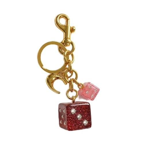 Väskberlock, söta handväskberlocker, väsktillbehörsberlocker, väskkedjor, handväskberlocker Red-Dice