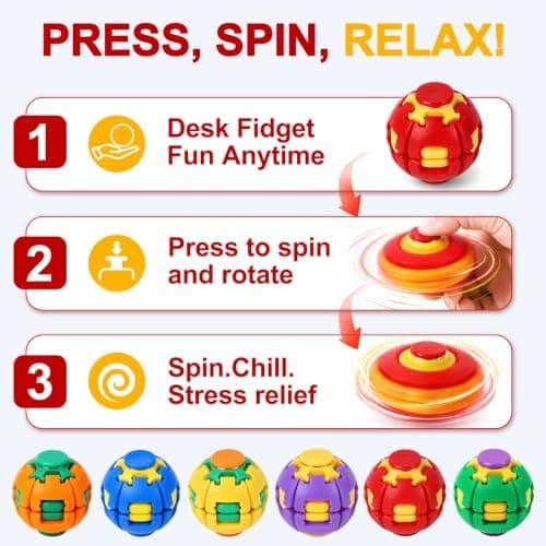 Tryck för att snurra Fidget Spinner HelixCore Spin Stressboll Sensoriska Fidgetleksaker Red