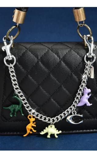 Väskberlocker för handväskor - Söt handväskkedjeberlock - Väskaccessoarer Berlocker för kvinnor C-dinosaur Chain - Silver