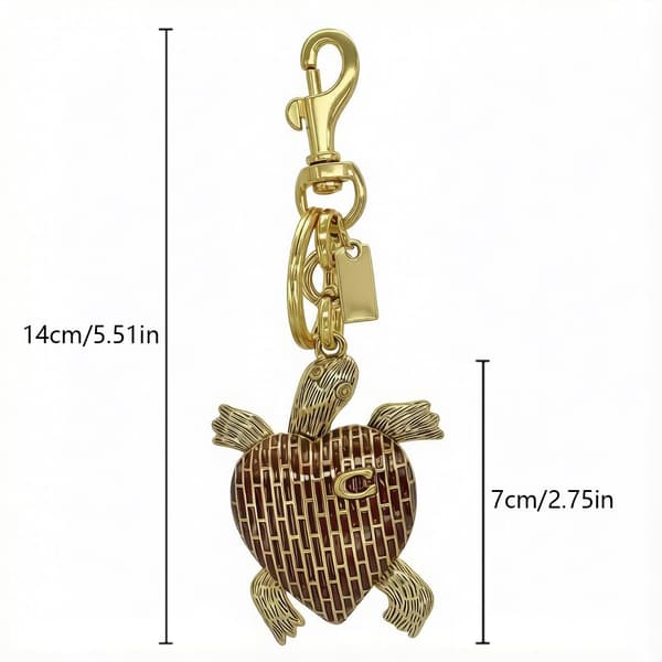 Väskberlock, söta handväskberlocker, väsktillbehörsberlocker, väskkedjor, handväskberlocker Gold-Turtle