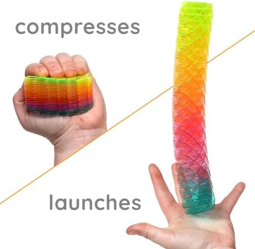 Morf Spring 3D Sensorisk Figgy Fidget Leksak, Regnbåge, Liten Rainbow