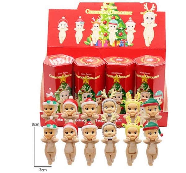 Juleengel Hippers Mini Figur Blind Box Serie Søde Samleobjekter Bordfigurer Julefest Legetøj