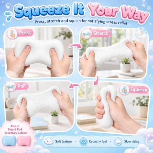 Sprød sæbe Squishy Asmr perlefyldt, Sprøde sæbe Squishies Soap White
