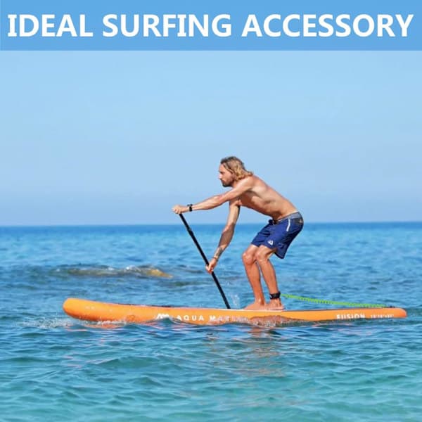 10ft Surfbräda Leash 7MM, Infällbar SUP Leash, Surffot Leash för Longboards, Uppblåsbar Paddleboard, Kajak Grön Green