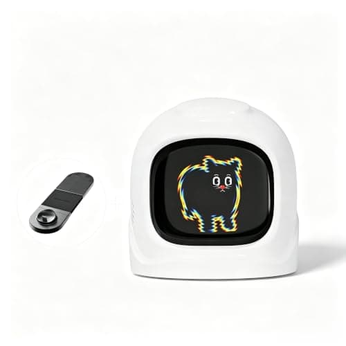 Smart bilinstrumentbräda robotprydnad, paket med vikbar solpanel-driven bas (vit, livfulla set)