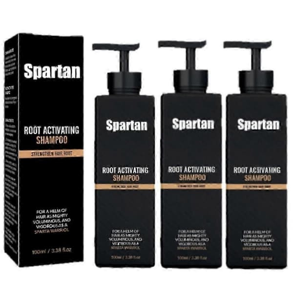 1-3x SPARTAN Root Activator Shampoo til mænd - Hårvækstshampoo mod hårtab og tyndt hår 3