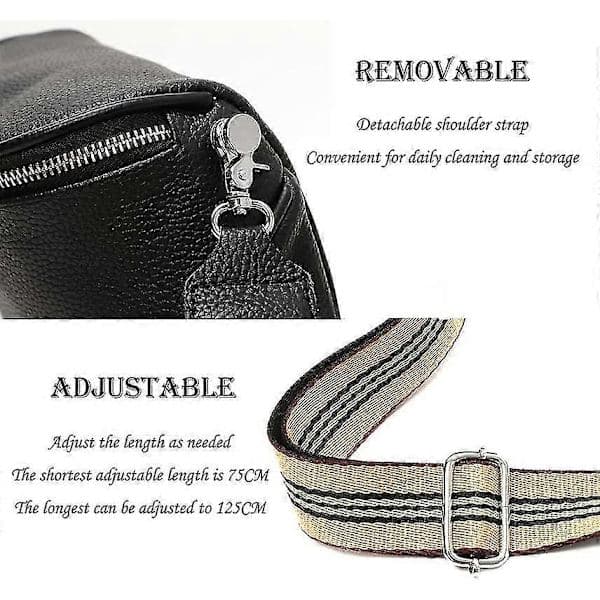 Liten axelväska dam läder moderna väskor med bred axelrem crossbody väska magväskor -vit