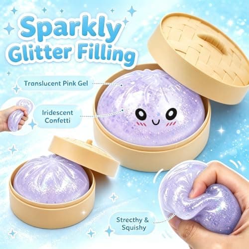 Regnbågsglitter Långsamt Resande Squishy Klämleksak, Stress- och Ångestlindrande Sensorisk Fidgetleksak (BB)
