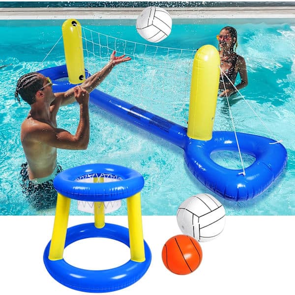 Basketkorg flytset, poolbasketställ, sommarvattenleksaker
