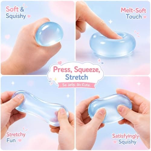 Kokosolie Squishy Stressbold, Ikke-reboundende Sensorisk Fidget Legetøj-Blå Blue