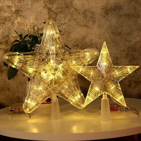 1. juledags LED-lys femspiss stjerne STOR - HVIT Stor - Hvit Large-White Large-White