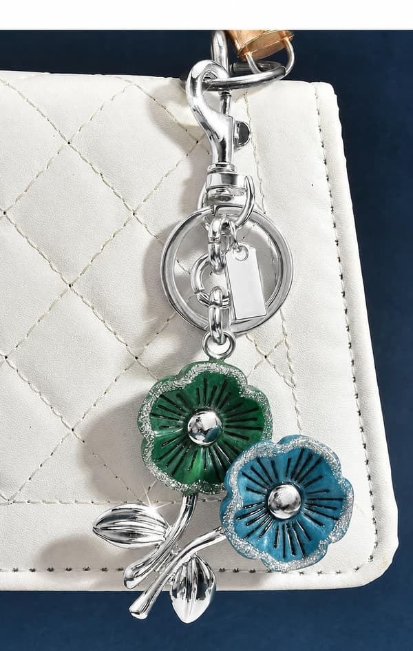 Väskberlocker för handväskor - Söt handväskkedjeberlock - Väskaccessoarer Berlocker för kvinnor 2 Flowers-Silver