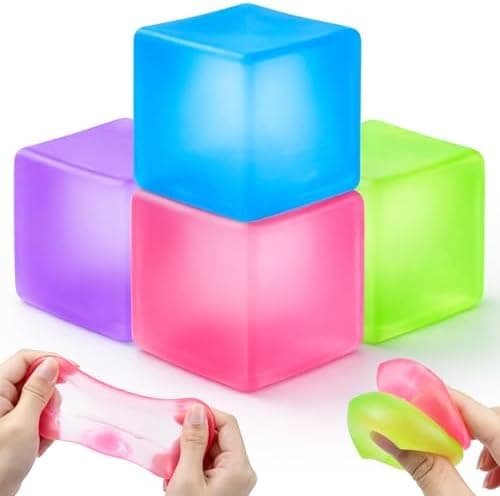 4-pakning Squishy-kuber, isbit-squishy sakte stigende stresskuber, sensorisk fidget-leketøy for angstlindring, stressballer og squishy-kuber for 4pc