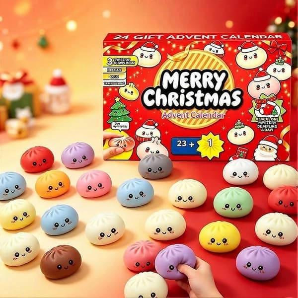 24 dagar julkalender Mochi Squishy Leksaker Överraskning Nedräkning Blind Box Fidget Leksaksset Barn Julklapp, A A