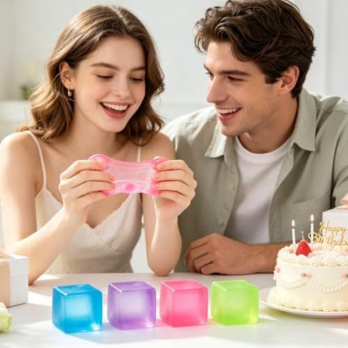4-pack Squishy-kuber, Ice Cube Squishy Långsamt stigande stresskuber, Sensorisk fidgetleksak för ångestlindring, Stressbollar och Squishy-kuber för 4pc