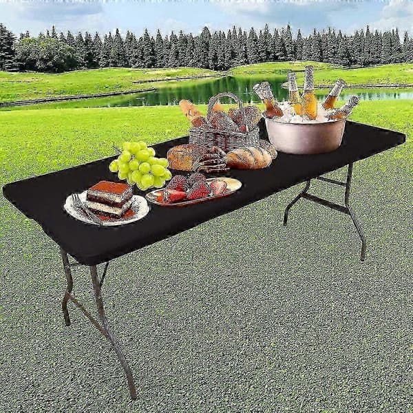 Rektangulär picknickbordsduk tvättbart premiumskydd för hopfällbara uteplatsbord (endast bordsduk) white 153x76cm