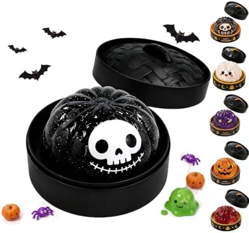 Halloween Spooky Ghost Dumpling Squishies Legetøj, Dumplings Stressbolde til Voksne Fidget Legetøj med Damper, Aflastning Fidget Sensorisk til Helligdage & 18#black