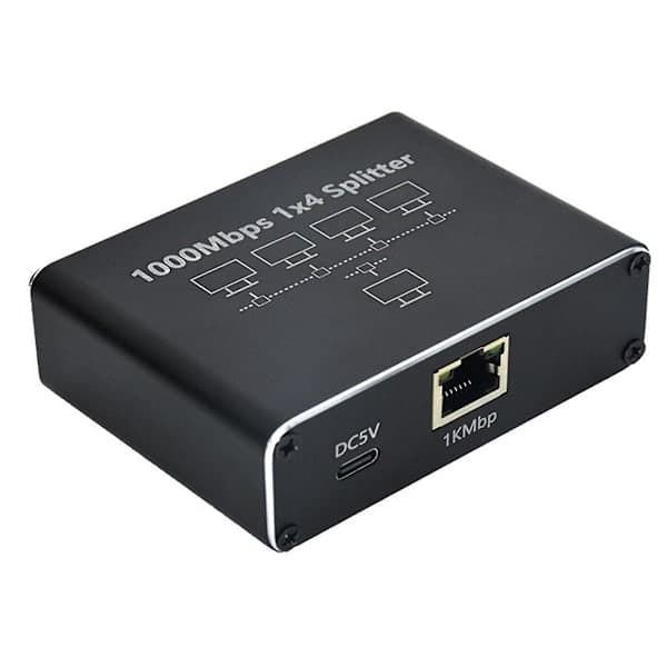 Gigabit Netværkssplitter 1-Til-4 Netværkskabel Splitter RJ45 Netværksport Ethernet Splitter Egnet