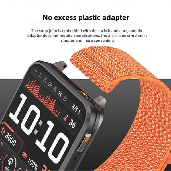 Til Garmin Venu X1 Håndledsrem Magic Tape Nylon Loop Urrem med Metalring - Rød Multicolor Red