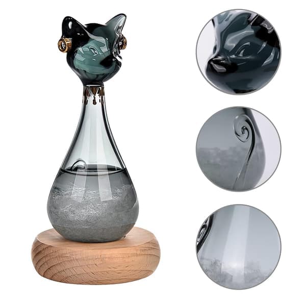 Værglass, Stormglass Værmelding, Katteformet Flaske Værmelding Værstasjon