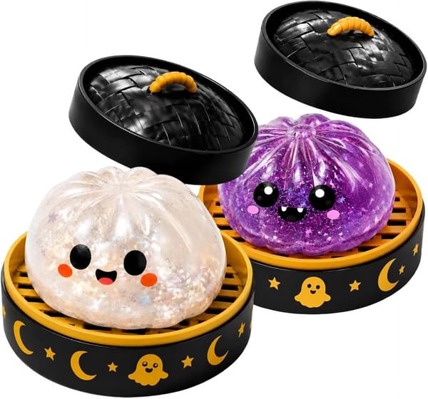 Halloween Spøgelse Dumpling Squishies Legetøj, Sød Spooky Klemme Squishy med Damper, Blød Sensorisk Fidget Stressbold til Halloween Festgaver, Style 4+style 5
