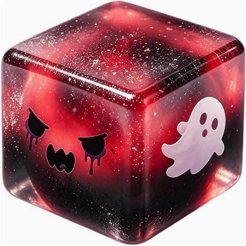 Halloween Squishy Cube, Glitter Spøkelse Fidget Leketøy, 2,17 Tommer