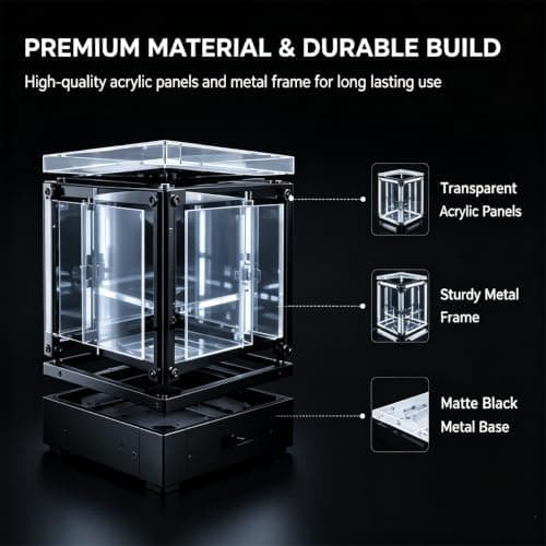 Teseracto Cubo, Cubo 4d Cube, Cubo Effect 4d, Cubo Effect Infinito 4d Med LED-lys, 3D LED 360 Hologram Kugle, Uendelig Dimensionslampe, Uendelig #E